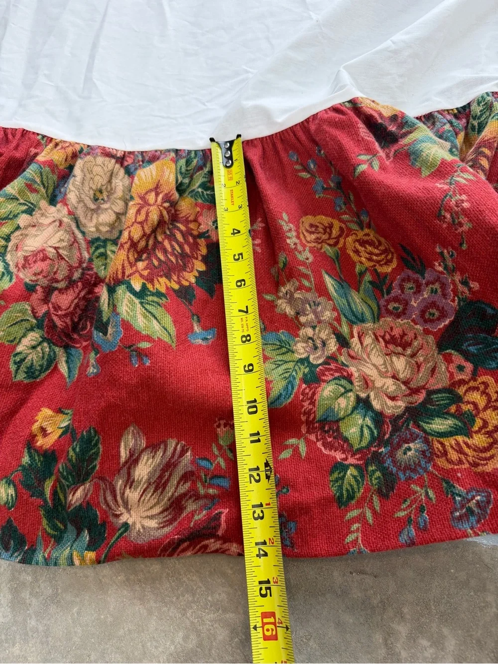 RARE Ralph Lauren Red Floral Aylesbury Queen Bedskirt & Matching Pillowcase